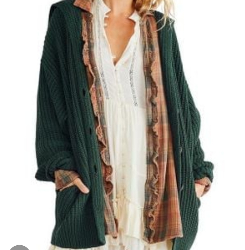 Free People Swim Too Deep Cardigan In Spruce Size Small*